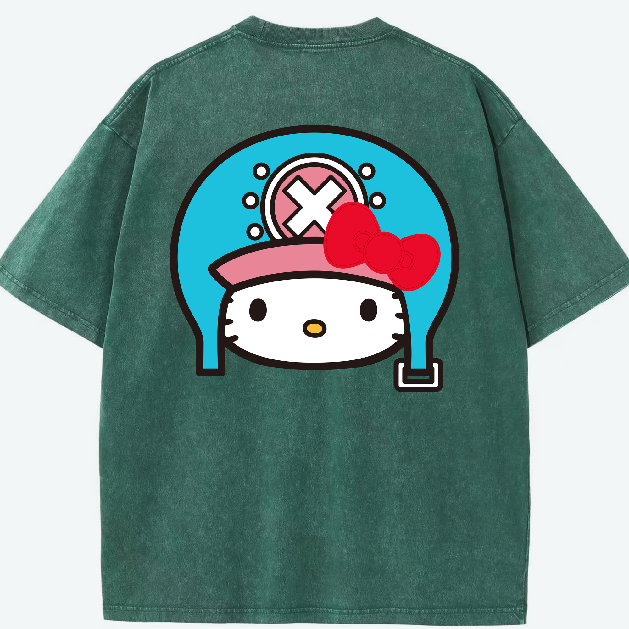（画像用） Hello Kitty ハローキティ 綿100% ヴィンテージ風 半袖Tシャツ（背面プリント）